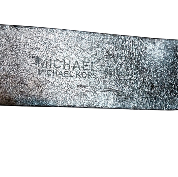 Michael Kors Black Leather Belt With Gold MK Buckle Women's Size Medium 34 - Picture 11 of 12